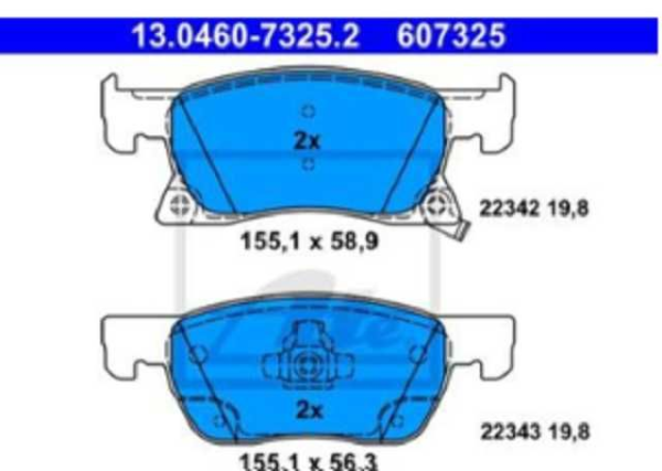 past. freno ate (d) nuevo cruze 1.5 turbo con disco de 276 mm.