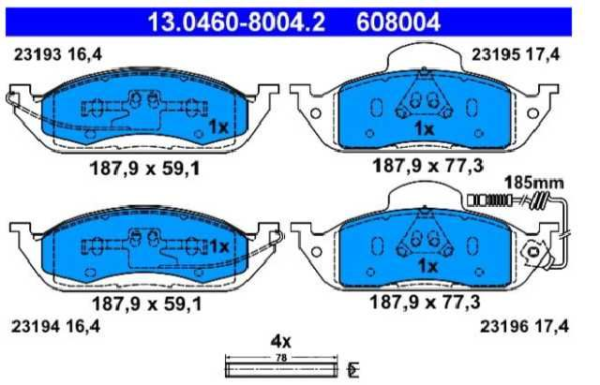 past. freno ate (d) ml320(98 05) w163 clase m