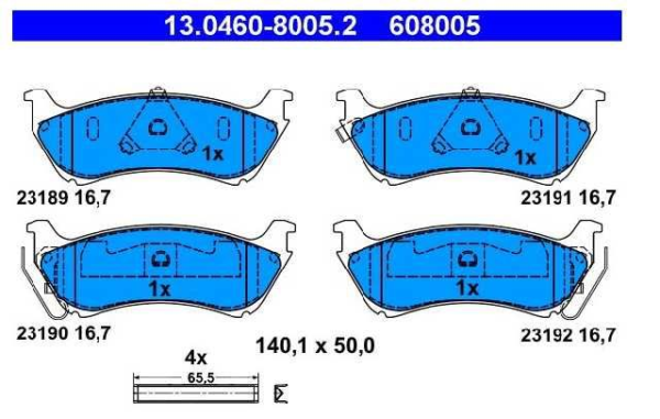 past. freno ate (p) ml320(98 05) w163 clase m