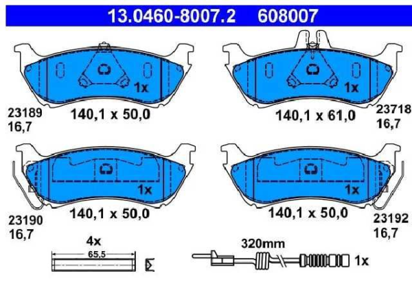 past. freno ate (p) ml320(98 05) w163 clase m