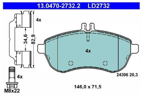 past. freno ate (d) w205 clase c c300 (15 )