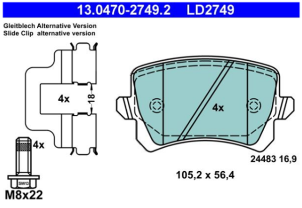 past. freno ate (p) audi q3 ( 15) vw passat cc tiguan (14 16) haval h6 coupe