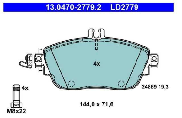 past. freno ate (d) mb w176 clase a w245 w246 clase b c117 cla x156 gla (13 )