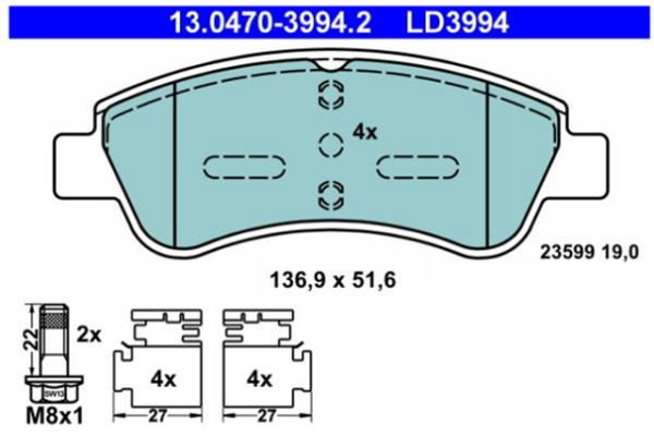 past. freno ate (d) c2(02 ) peugeot 206 1.6 207 301 (19 ) 07 208 (15 ) 2008 (13 ) c elysee mavetaxi c3