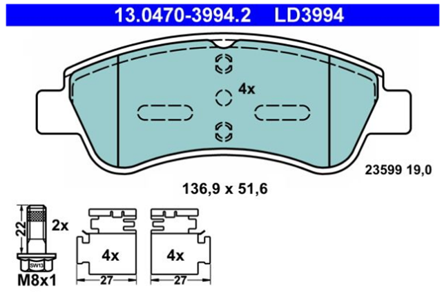past. freno ate (d) c2(02 ) peugeot 206 1.6 207 301 (19 ) 07 208 (15 ) 2008 (13 ) c elysee mavetaxi c3