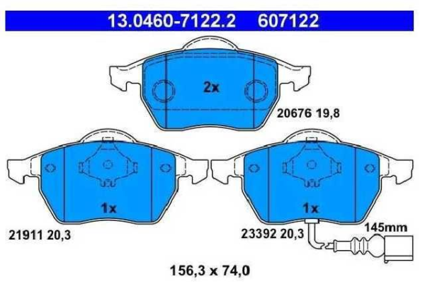 past. freno ate (d) a3 1.8 tt (02 06) octavia (06 ) bora