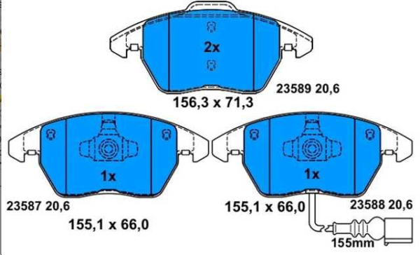 past. freno ate (d) jetta (14 16) golf (07) passat cc new beetle
