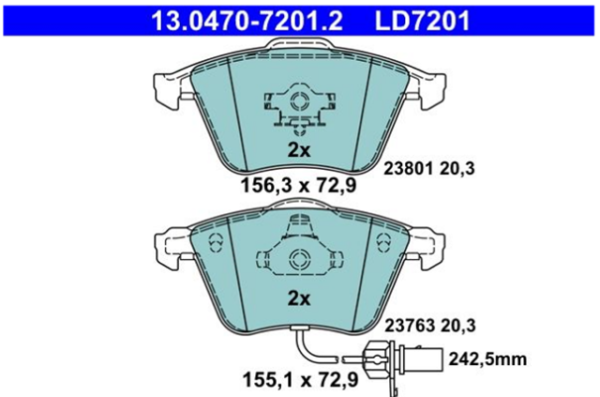 past. freno ate (d) audi a4 2.0 1.8 tdi a6 2.0 tdi (07 )