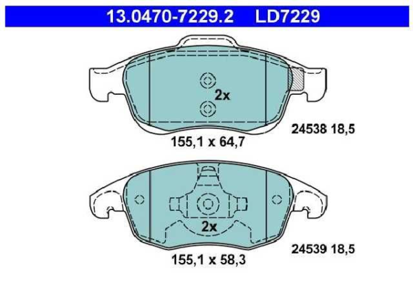 past. freno ate (d) citroen c4 ii (b7) berlingo b9 xsa picasso ii