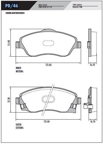 past. freno frasle (d) chevrolet corsa evolution