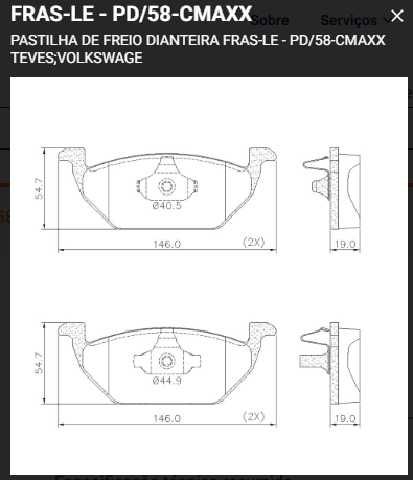 past. freno frasle (d) a3 (96) fabia octavia fox golf iv jetta new polo brasil