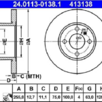 discos freno ate (d)(s)(4h)(255) e21 serie 3 (75 83)