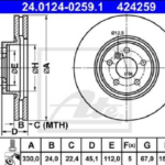 discos freno ate (d)(v)(5h)(330) f45 (13 ) f46 (14 ) serie 2 f48 (14 ) x1 f39 (17 ) x2