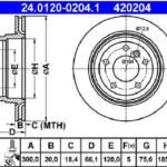 discos freno ate (p)(v)(5h)(300) e90 e91 e94 xi