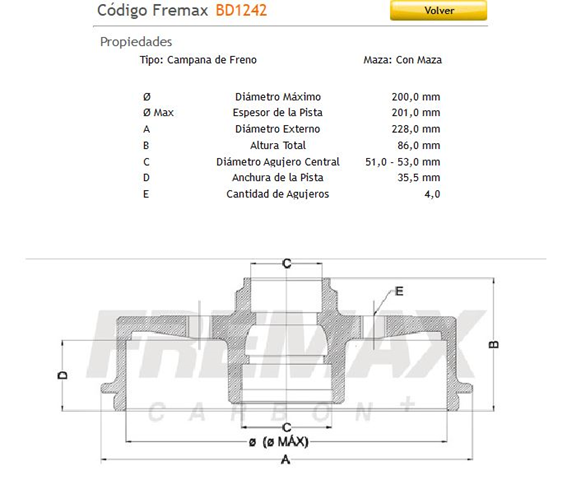 tambores f. fremax (4h) (200) chev. corsa evolution