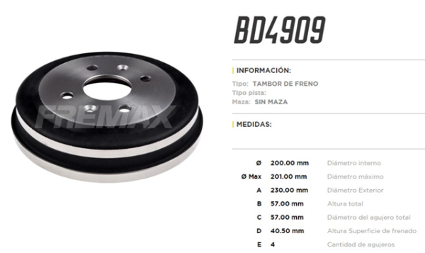 tambores f. fremax (4h)(200) aveo