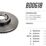 discos fremax (d)(v)(4h)(256) sail (16 )