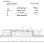 discos fremax (d)(s)(4h)(252) lada 1300 1500 1600 2101 2103 2104 2105