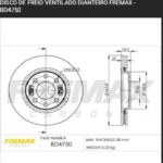 discos freno fmx (266mm) peugeot 206 207 bd4750
