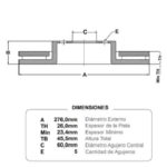 discos freno fremax (d)(v)(5h)(276) cruze 1 4 orlando