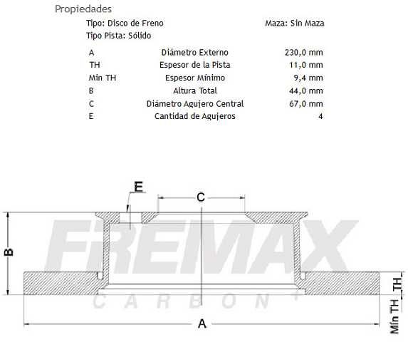 discos fremax (d)(s)(4h)(230) atos