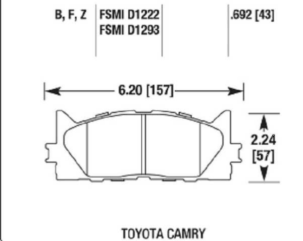 past. freno raybestos toyota camry