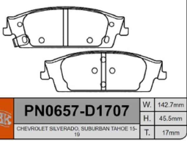 past. freno akebono silverado (p) 14 18 tahoe d1194
