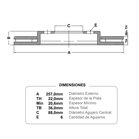 discos fremax (d)(v)(6h)(257) luv 2 2 2 3