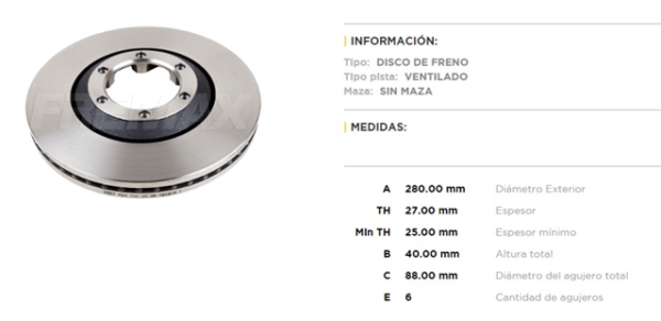 discos fremax (d)(v)(6h)(280) dmax (17 )