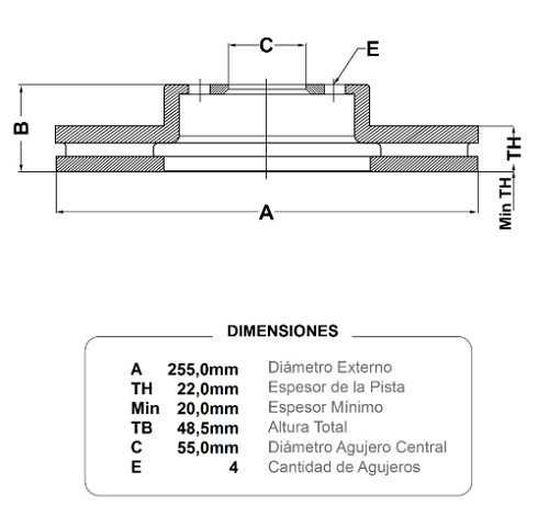 discos fremax (d)(v)(4h)(255) corolla (92 98)
