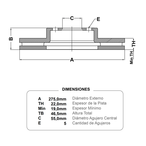 discos fremax (d)(v)(5h)(275) corolla japones (08 )