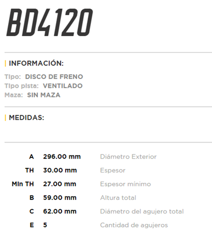 discos freno toyota hilux 296mm innova