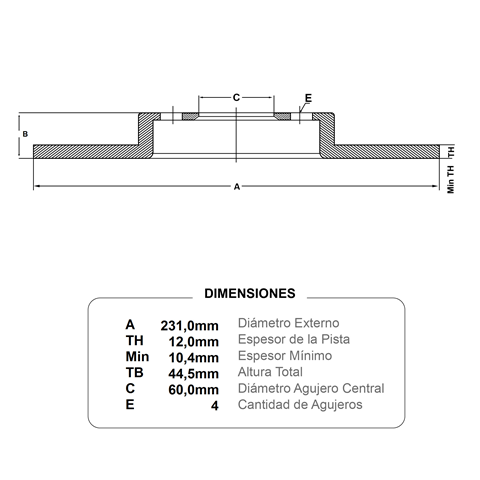 discos fremax(d)(s)(4h)(231) chana pick up van n200 wuling 1020 1021