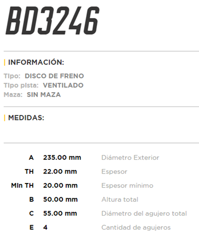 discos fremax (d)(v)(4h)(235) rio stylus