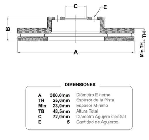 discf (d)(v)(5h)(300) mazda 3