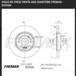 disco de freno fmx sportage r bd 0586 300mm tucson ix
