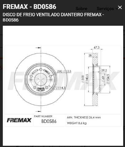 disco de freno fmx sportage r bd 0586 300mm tucson ix