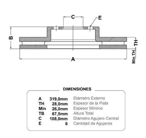 discos freno fmx toyota hilux fj jac t8 43512 0k100 / 43512 35320 / bd 4113 fortuner