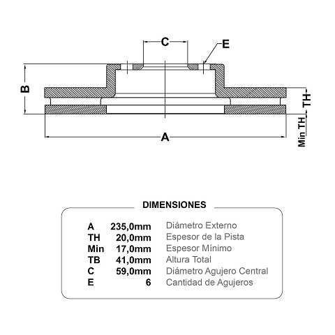 discos freno fmx chev sail bd 4633 236x60x41x6 20 18 spark gt