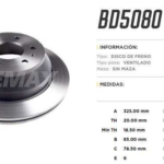 discos freno (p)(v)(6 h)(325) trail blazer (02 08)