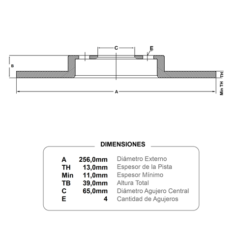discos fremax (d)(s)(4h)(256) golf jetta passat vento mex