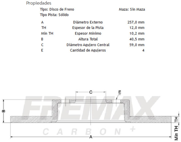 discos fremax (d)(s)(257)(4h) fiat uno way 1 4 (11 )