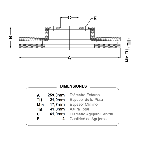 discos fremax (d)(v)(4h)(259) clio kangoo logan megane sandero