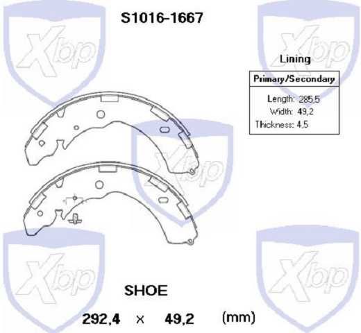 zapata freno xtender l200 sportero diesel y gasolina dmax 4x4 3.0 16x293 colorado
