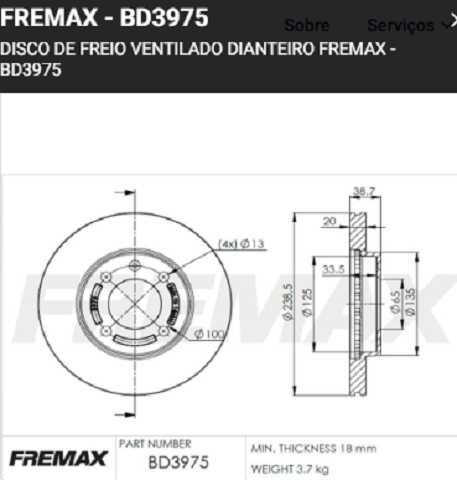 discos fremax (d)(v)(4h)(239) gol 1 8 parati quantum santana