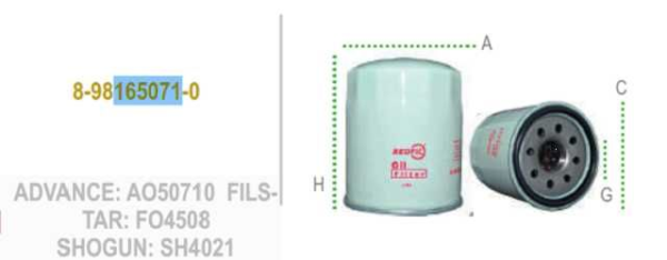 filtro redfil aceite dmax 3.0