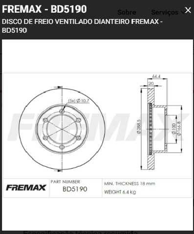 disco de freno fmx toyota hilux bd 5190