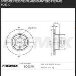 disco de freno fmx toyota hilux bd 5210