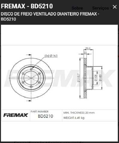 disco de freno fmx toyota hilux bd 5210