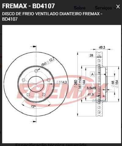 disco freno fmx nissan xtrail bd 4107